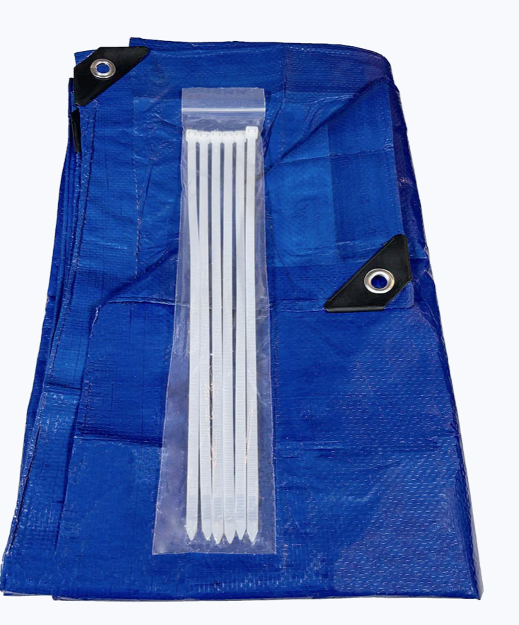Blue standard duty tarp 10x16 80 GSM polyethylene tarp
