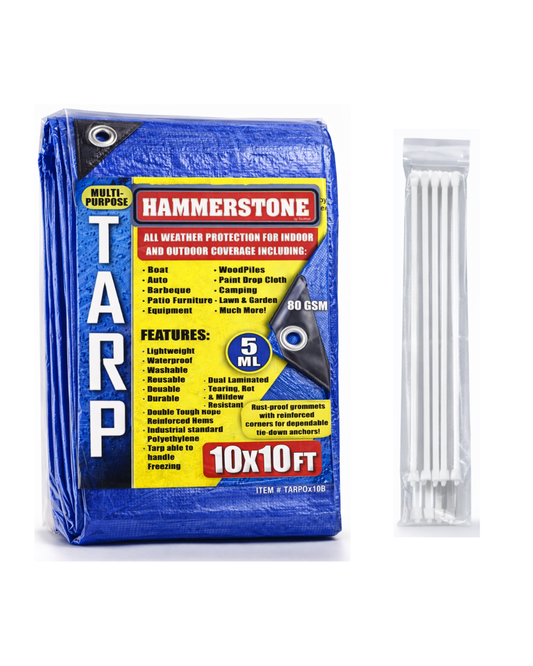 Blue standard duty tarp 10x10 80 GSM polyethylene tarp
