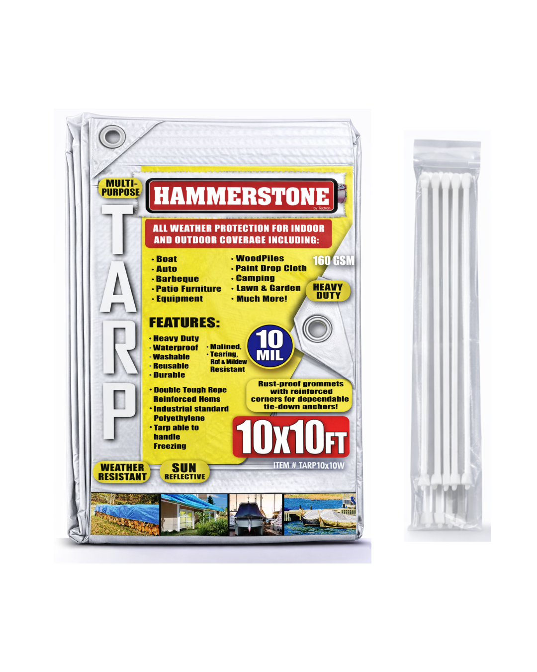 White heavy duty tarp 10x10 160 GSM polyethylene tarp
