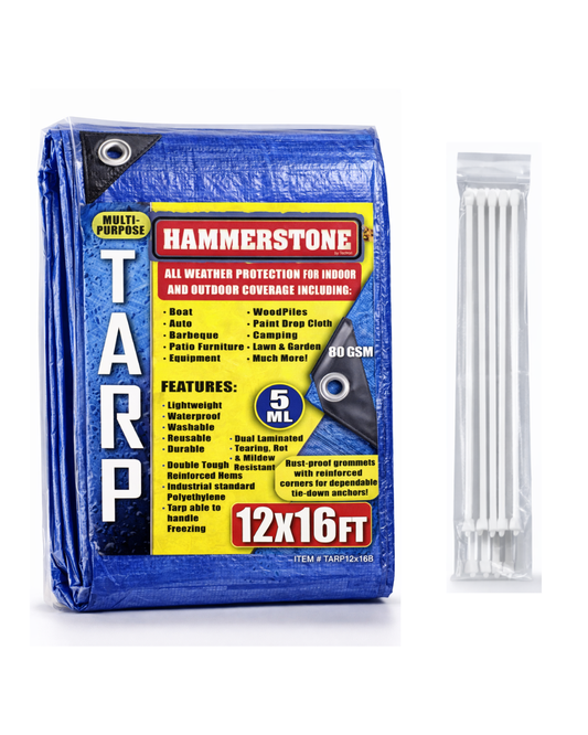 Blue standard duty tarp 12x16 80 GSM polyethylene tarp
