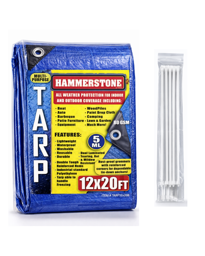 Blue standard duty tarp 12x20 80 GSM polyethylene tarp
