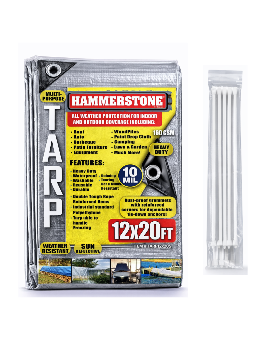 Silver heavy duty tarp 12x20 160 GSM polyethylene tarp
