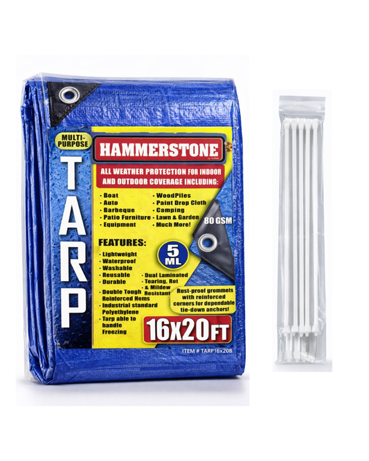 Blue standard duty tarp 16x20 80 GSM polyethylene tarp
