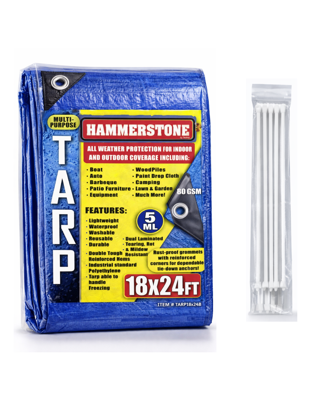 Blue standard duty tarp 18x24 80 GSM polyethylene tarp
