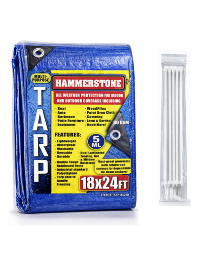 Blue standard duty tarp 18x24 80 GSM polyethylene tarp
