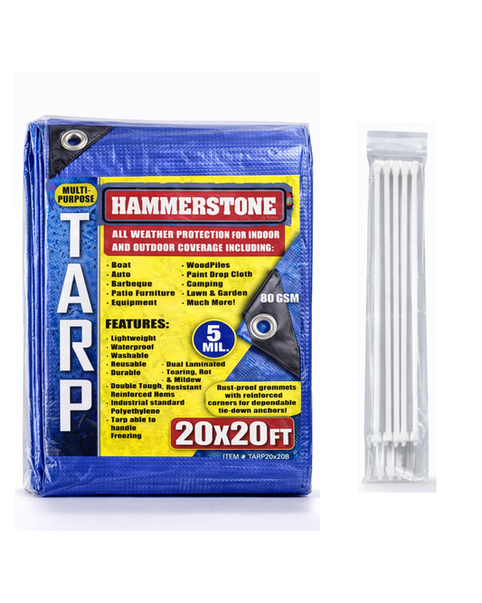 Blue standard duty tarp 20x20 80 GSM polyethylene tarp
