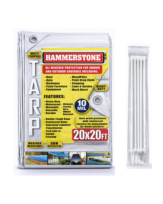 White heavy duty tarp 20x20 160 GSM polyethylene tarp
