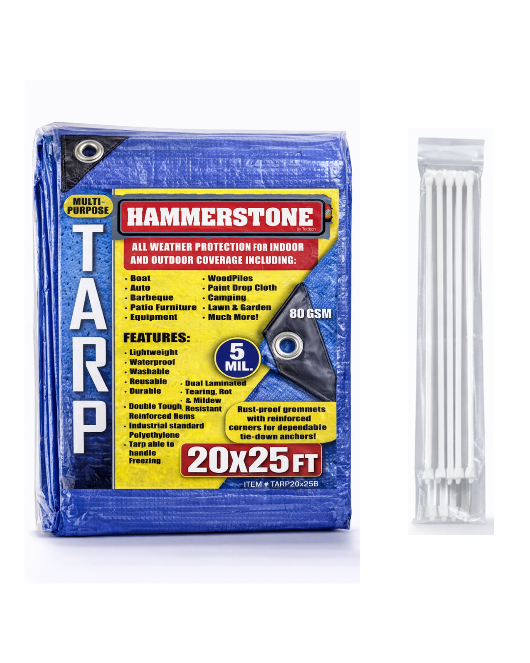 Blue standard duty tarp 25x25 80 GSM polyethylene tarp
