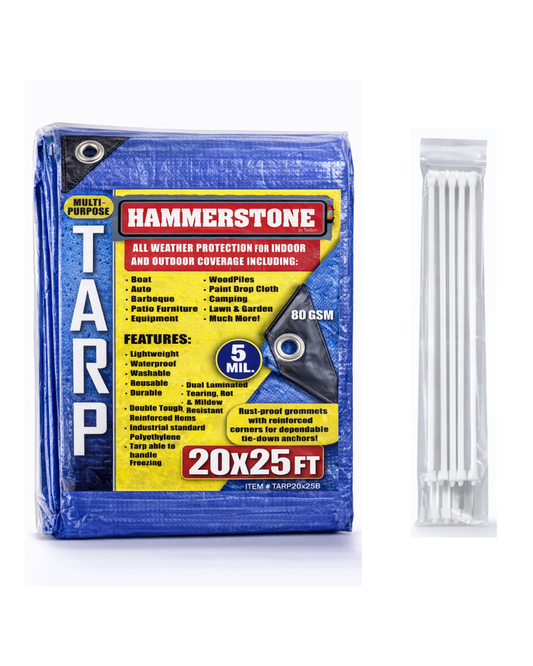 Blue standard duty tarp 25x25 80 GSM polyethylene tarp
