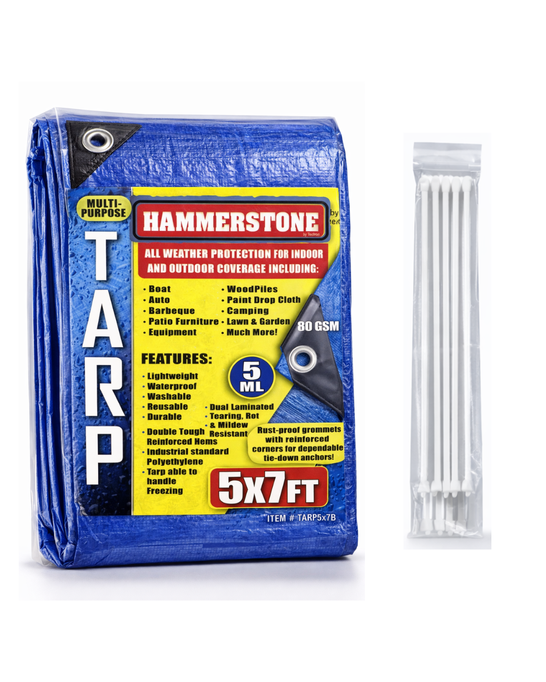 Blue standard duty tarp 5x7 80 GSM polyethylene tarp
