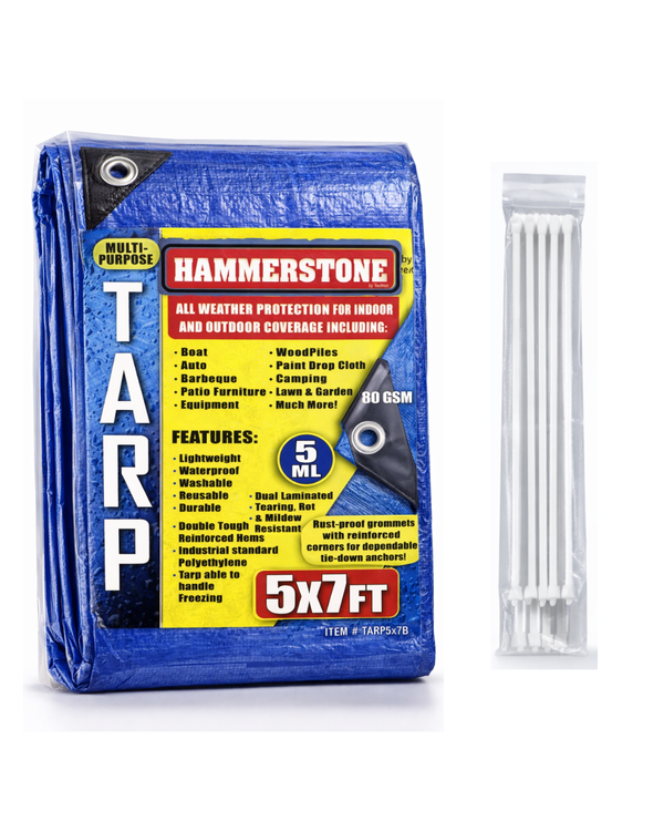 Blue Poly Tarp 5x7 Ft – 80 GSM