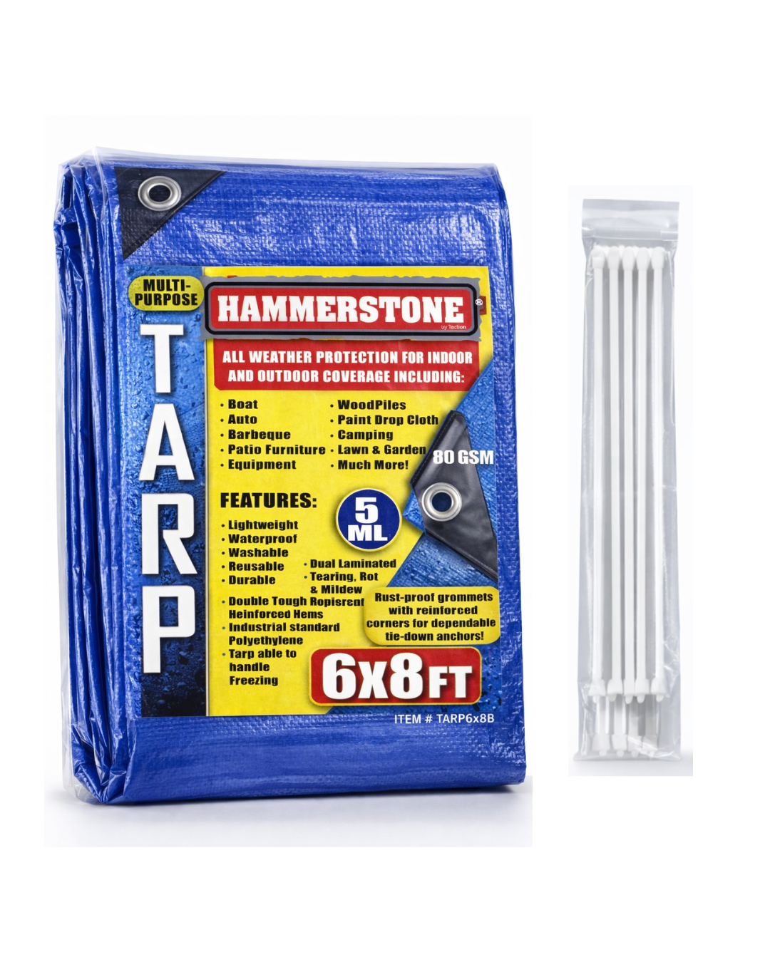 Blue standard duty tarp 6x8 80 GSM polyethylene tarp
