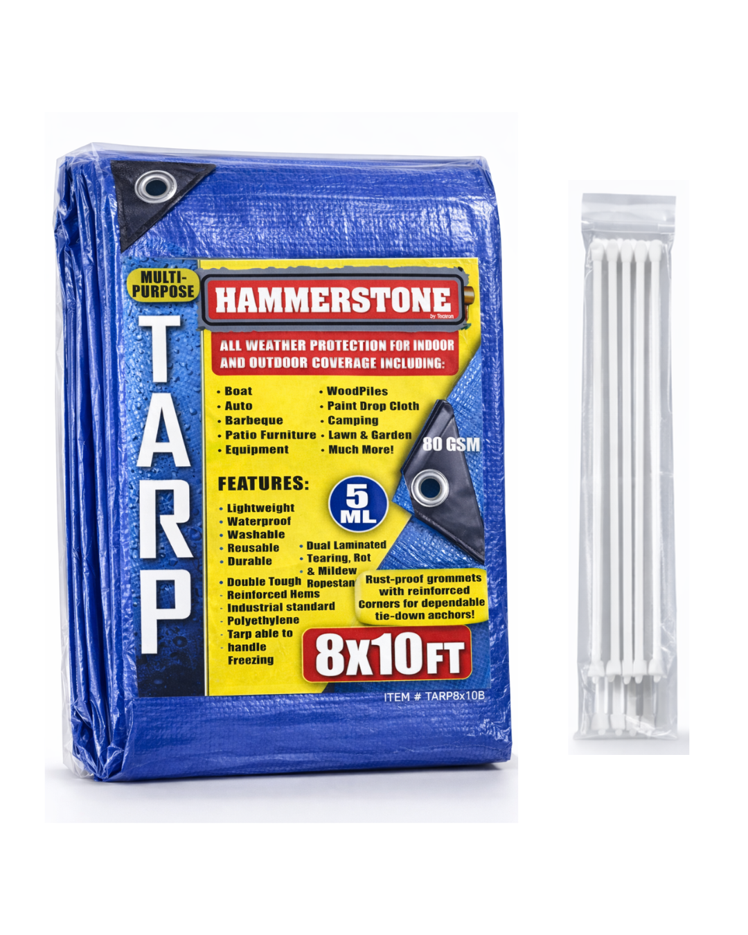 Blue standard duty tarp 8x10 80 GSM polyethylene tarp
