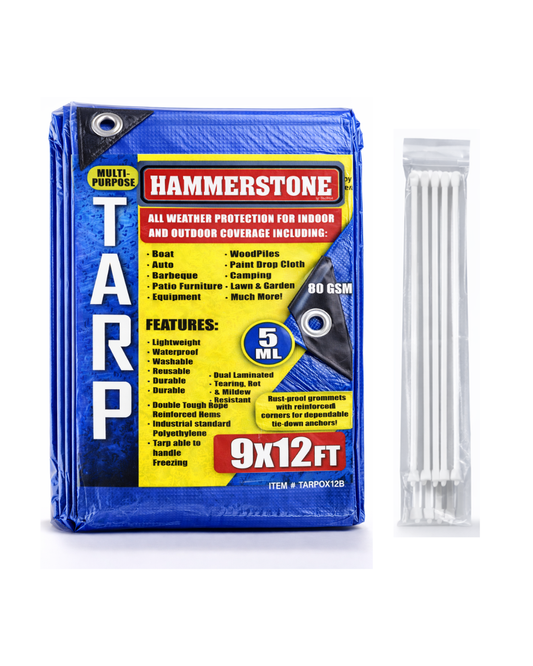 Blue standard duty tarp 9x12 80 GSM polyethylene tarp
