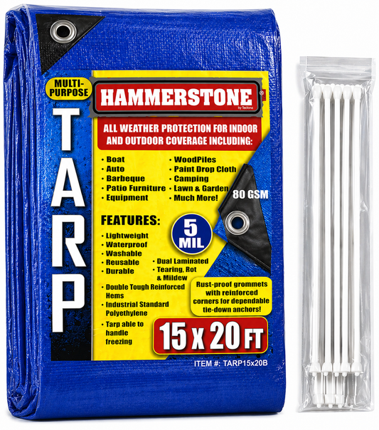 Blue Poly Tarp 15x20 Ft – 80 GSM