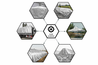 Silver Heavy Duty Tarp 10x20 Ft- 160 GSM