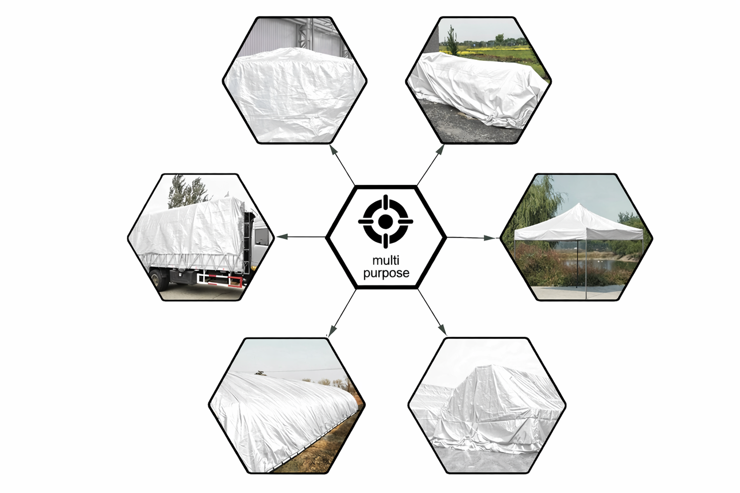 White Heavy Duty Tarp 9x12 Ft- 160 GSM