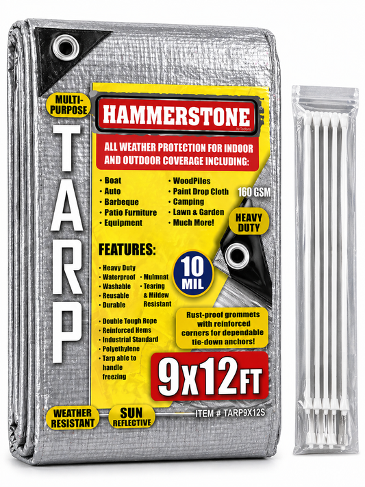 Silver Heavy Duty Tarp 9x12 Ft- 160 GSM