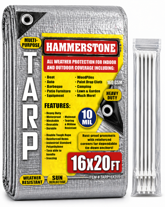 Silver Heavy Duty Tarp 16x20 Ft- 160 GSM