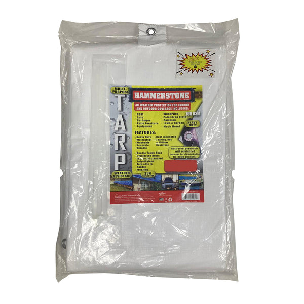 Tarp 10 X 10 Ft White Heavy Duty 160 Gsm - TW10X10