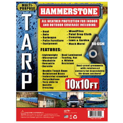 Blue standard duty tarp 10x10 80 GSM polyethylene tarp
