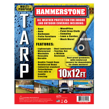Blue standard duty tarp 10x12 80 GSM polyethylene tarp

