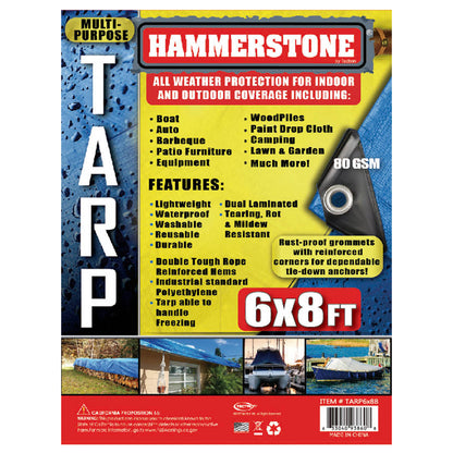 Blue standard duty tarp 6x8 80 GSM polyethylene tarp
