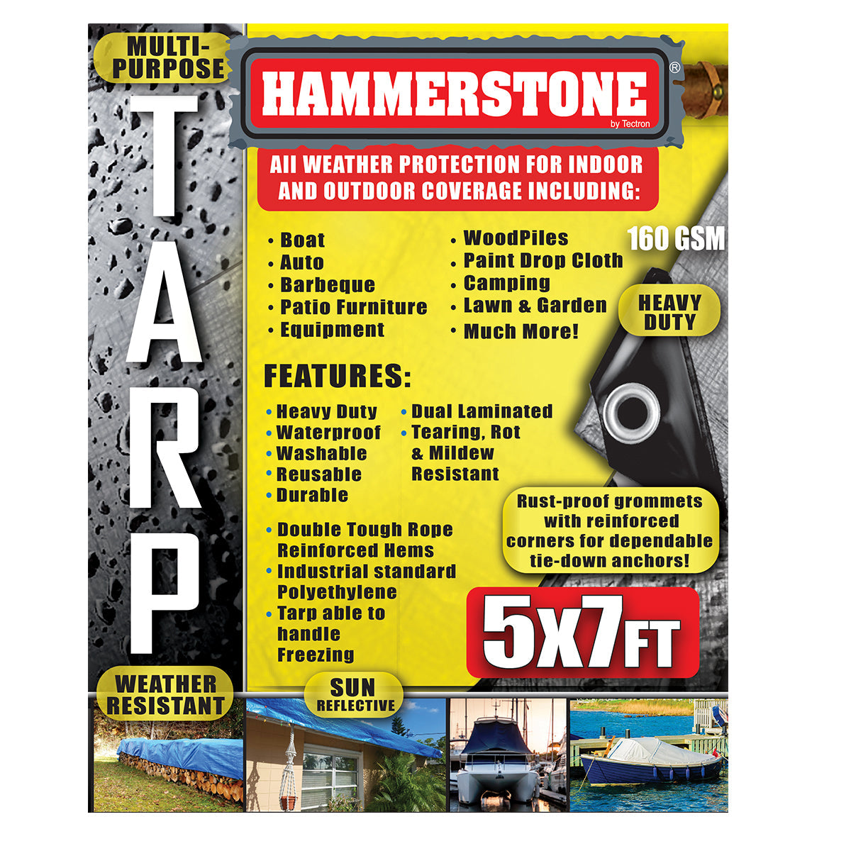 Silver heavy duty tarp 5x7 160 GSM polyethylene tarp