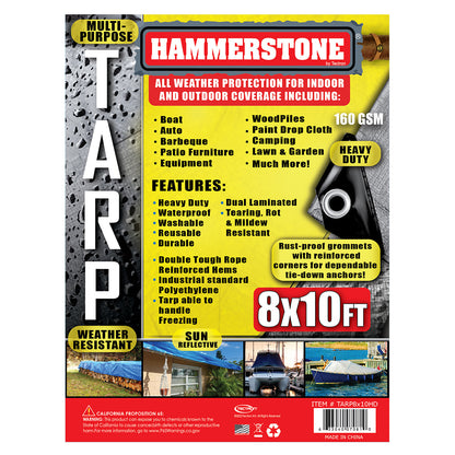 Silver heavy duty tarp 8x10 160 GSM polyethylene tarp