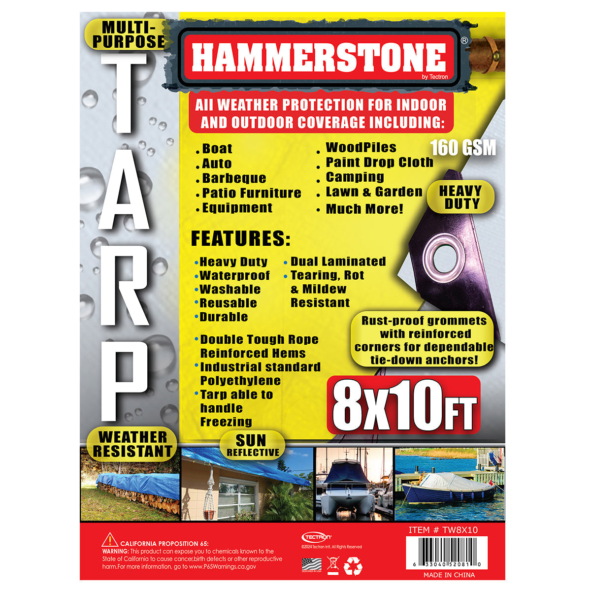 tarp 8x10 White Heavy Duty Tarp 8x10 Ft- 160 GSM – TarpsOnly.com